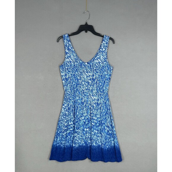 Athleta Dress Womens Small Blue Reef Print Dreamin Resort Coastal Vacay Casual - Picture 1 of 13